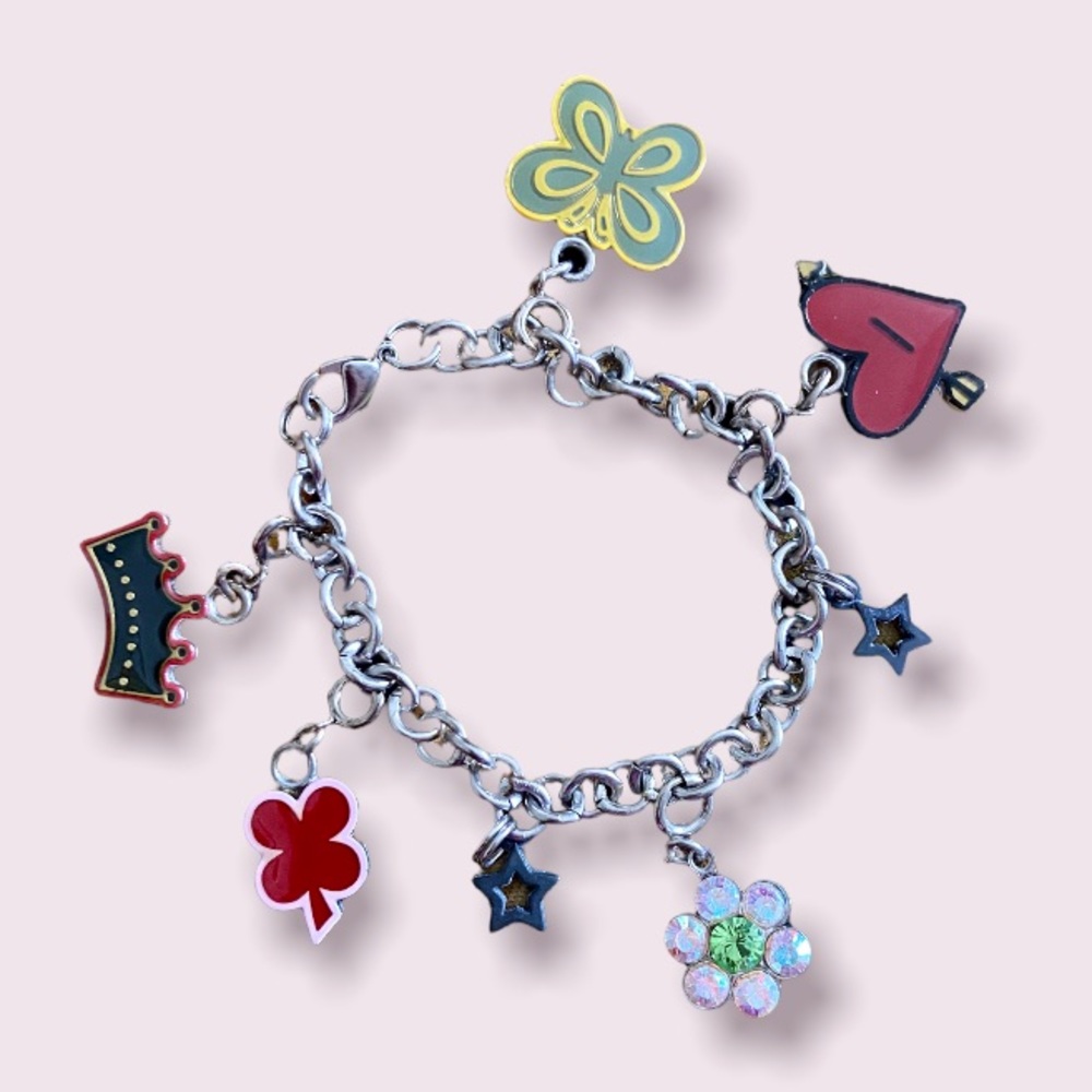Butterfly, Heart, Flower, Crown and Stars Interchangeable Charm Bracelet